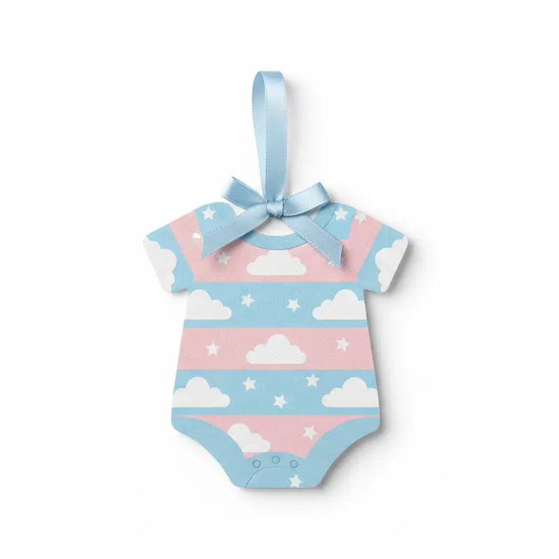 Máy làm mát không khí bằng giấy hình onesie màu xanh lam cho bé với hoa văn đám mây