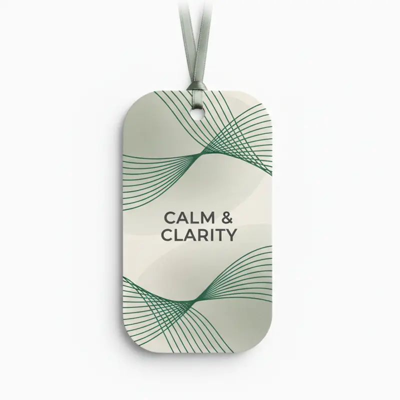 Máy làm mát không khí bằng giấy Calm & Clarity với hoa văn sóng trừu tượng màu xanh lá cây