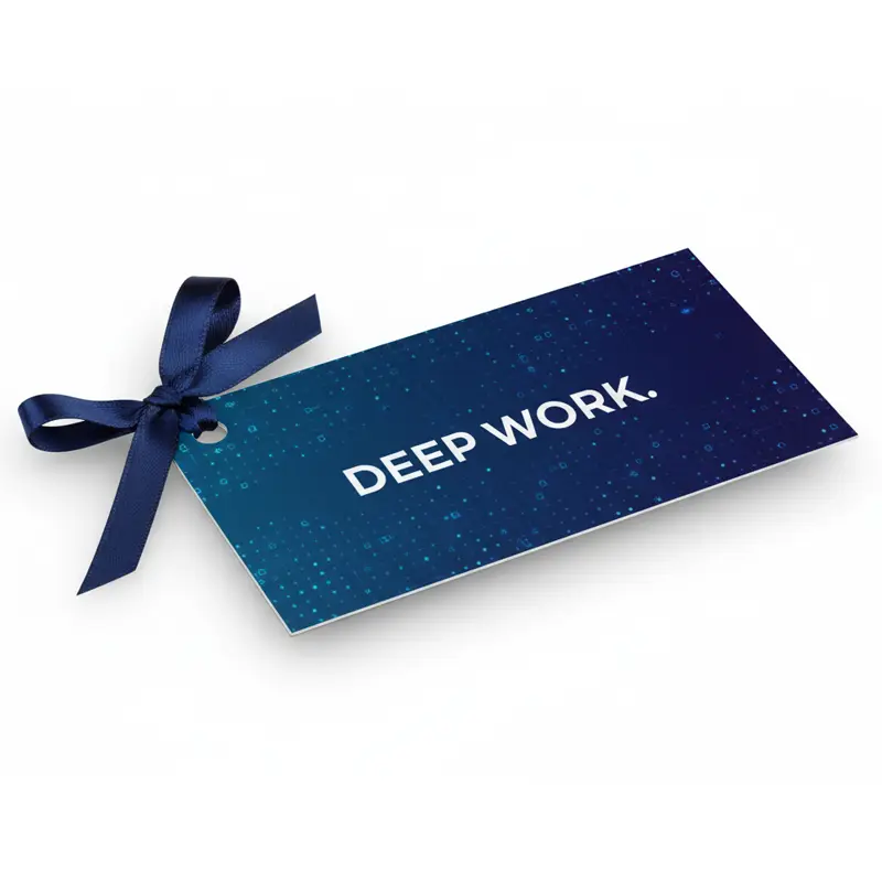 Máy làm mát không khí bằng giấy hình chữ nhật màu xanh lam Deep Work với ruy băng hải quân