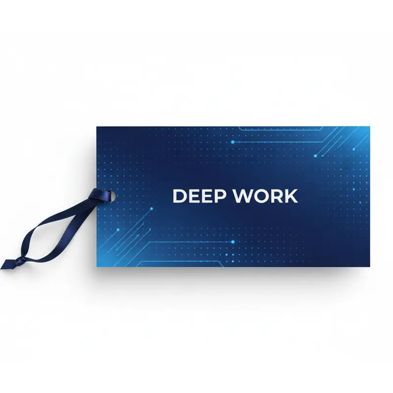 Máy làm mát không khí bằng giấy phẳng màu xanh lam công nghệ Deep Work với mẫu kỹ thuật số