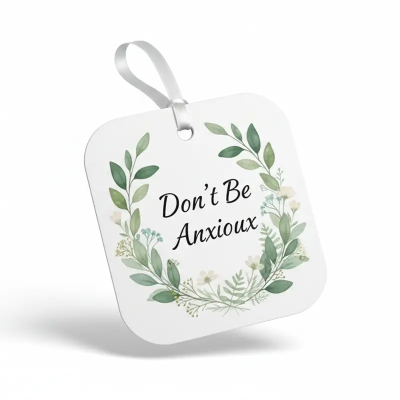 Máy làm mát không khí bằng giấy thiết kế vòng hoa thực vật với câu nói Don't Be Anxiety