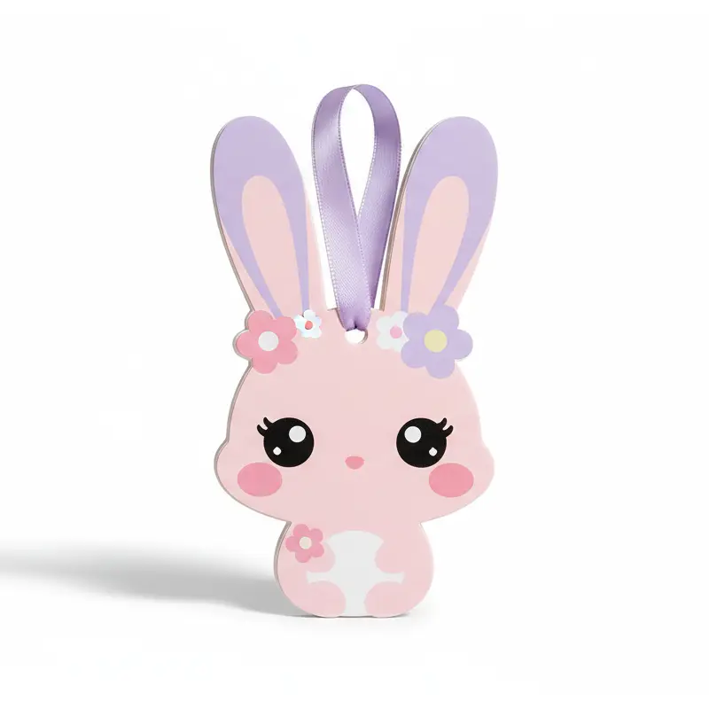 Máy làm mát không khí thỏ kawaii màu hồng với băng đô hoa