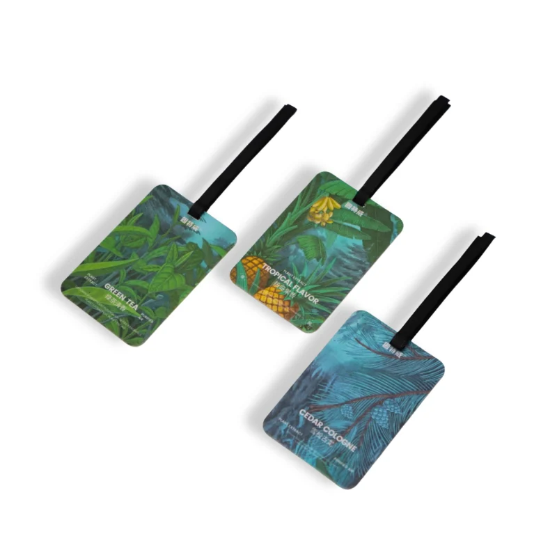 Bộ ba máy làm mát không khí ô tô theo chủ đề nhiệt đới – Tropical Flavor, Trà xanh, và thẻ treo Cedar Cologne