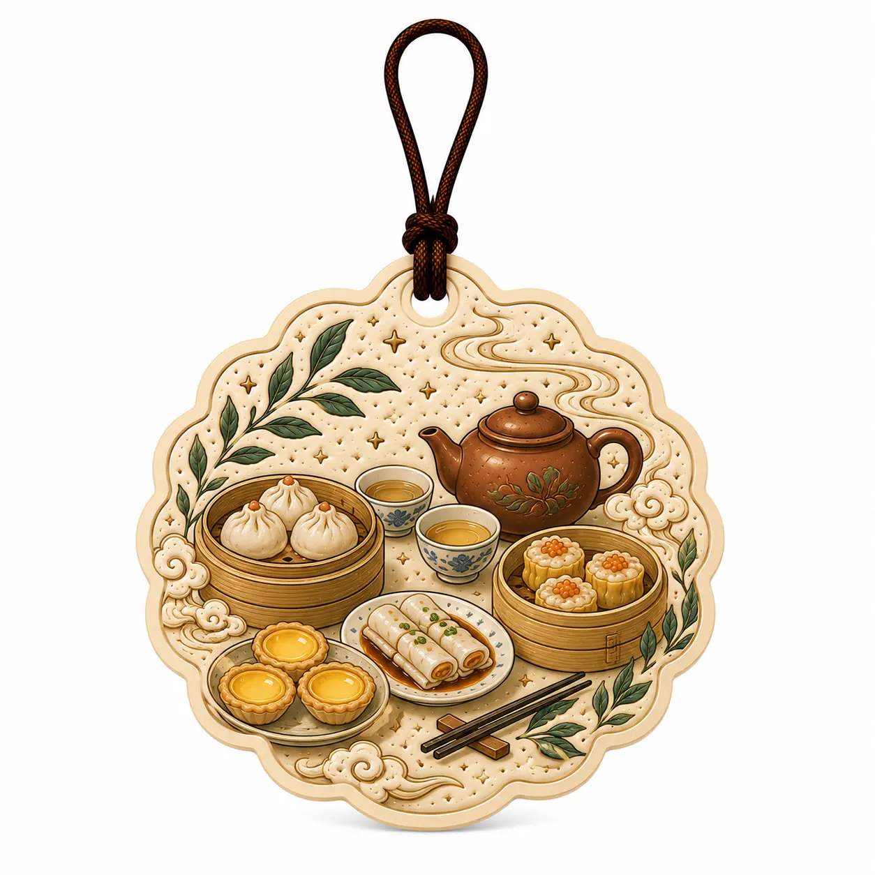 Máy làm mát không khí treo trà dim sum phương Đông